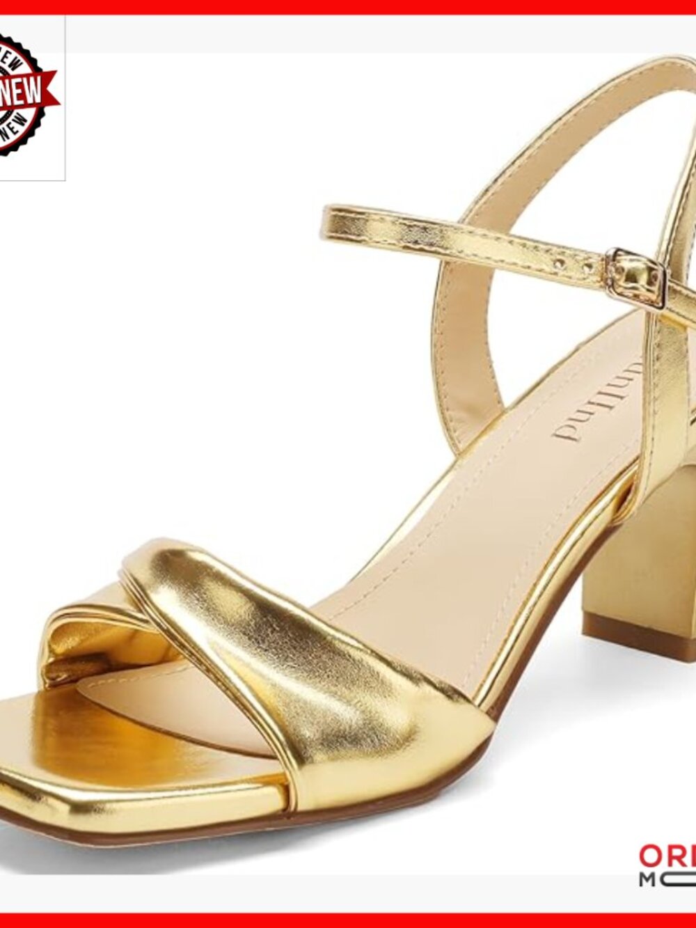 Chunky Block Heel Sandals with Ankle Strap, 2.68 Inch Heels for Women